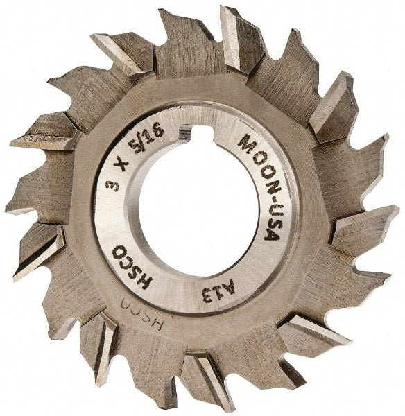 Made in USA - 3" Diam x 5/16" Width of Cut, 18 Teeth, Cobalt Side Milling Cutter - Staggered Teeth, Uncoated - Exact Tooling