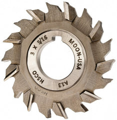 Made in USA - 3" Diam x 5/16" Width of Cut, 18 Teeth, Cobalt Side Milling Cutter - Staggered Teeth, Uncoated - Exact Tooling
