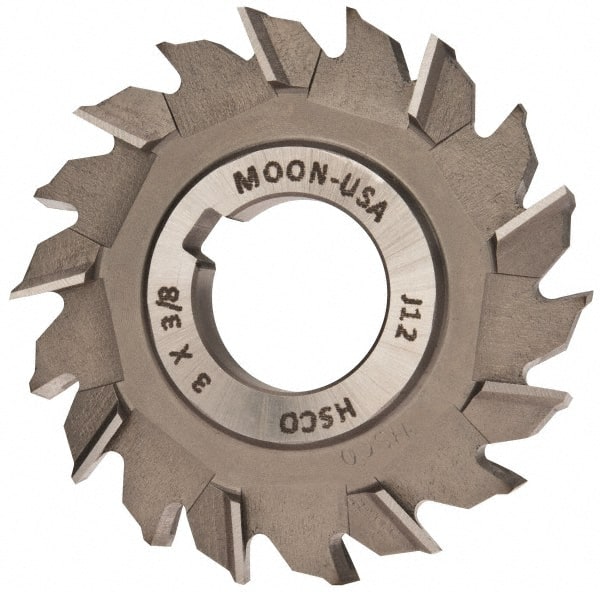 Made in USA - 3" Diam x 3/8" Width of Cut, 18 Teeth, Cobalt Side Milling Cutter - Staggered Teeth, Uncoated - Exact Tooling