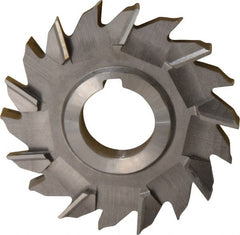 Made in USA - 4" Diam x 1/2" Width of Cut, 18 Teeth, Cobalt Side Milling Cutter - Staggered Teeth, Uncoated - Exact Tooling