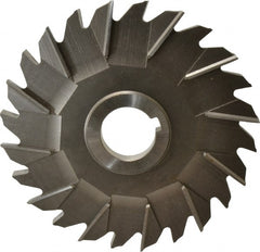 Made in USA - 6" Diam x 3/8" Width of Cut, 24 Teeth, Cobalt Side Milling Cutter - Staggered Teeth, Uncoated - Exact Tooling