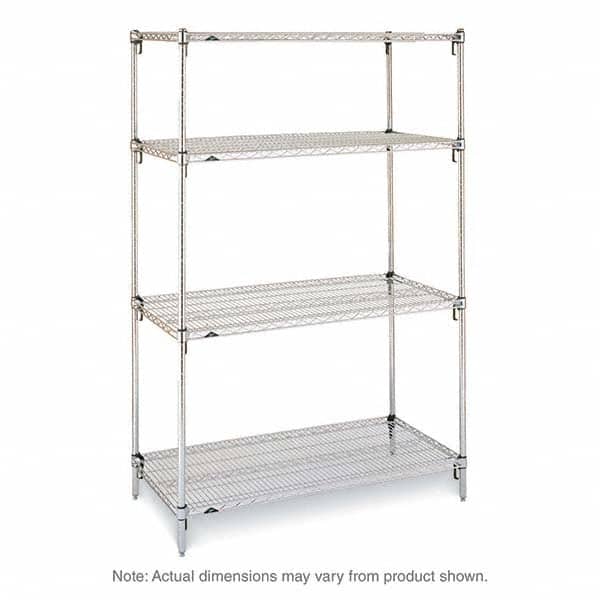 Metro - 2,000 Lb Capacity 4 Shelf Wire Shelving - Starter Unit - Exact Tooling