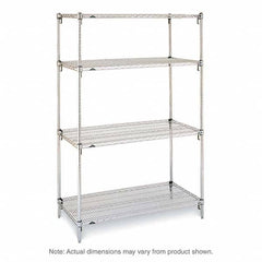 Metro - 2,000 Lb Capacity 4 Shelf Wire Shelving - Starter Unit - Exact Tooling