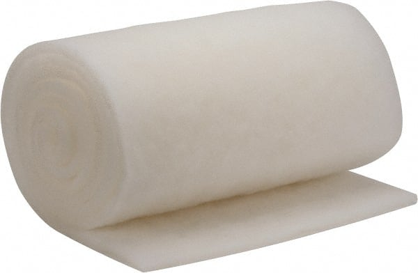 Made in USA - 15' Long x 25" Wide x 1" Thick Polyester Media Air Filter Media Roll - MERV 5, 85% Arrestance Efficiency, 500 FPM Max Air Flow, 0.14" wpg Init Resist, 1" wpg Final Resist, 30% Particle Capture Efficiency, Use with MSA - Exact Tooling