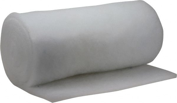 Made in USA - 15' Long x 30" Wide x 1" Thick Polyester Media Air Filter Media Roll - MERV 5, 85% Arrestance Efficiency, 500 FPM Max Air Flow, 0.14" wpg Init Resist, 1" wpg Final Resist, 30% Particle Capture Efficiency, Use with MSA - Exact Tooling