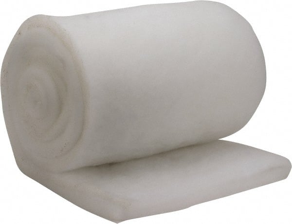 Made in USA - 15' Long x 36" Wide x 1" Thick Polyester Media Air Filter Media Roll - MERV 5, 85% Arrestance Efficiency, 500 FPM Max Air Flow, 0.14" wpg Init Resist, 1" wpg Final Resist, 30% Particle Capture Efficiency, Use with MSA - Exact Tooling