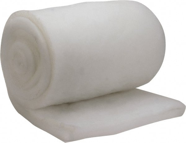 Made in USA - 15' Long x 48" Wide x 1" Thick Polyester Media Air Filter Media Roll - MERV 5, 85% Arrestance Efficiency, 500 FPM Max Air Flow, 0.14" wpg Init Resist, 1" wpg Final Resist, 30% Particle Capture Efficiency, Use with MSA - Exact Tooling
