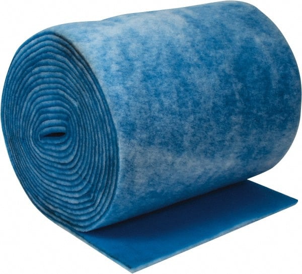 Made in USA - 90' Long x 36" Wide x 1" Thick Polyester Media Air Filter Media Roll - MERV 7, 86% Arrestance Efficiency, 500 FPM Max Air Flow, 0.14" wpg Init Resist, 1" wpg Final Resist, Use with Any Unit - Exact Tooling