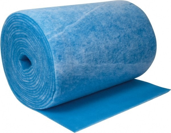Made in USA - 90' Long x 48" Wide x 1" Thick Polyester Media Air Filter Media Roll - MERV 7, 86% Arrestance Efficiency, 500 FPM Max Air Flow, 0.14" wpg Init Resist, 1" wpg Final Resist, Use with Any Unit - Exact Tooling