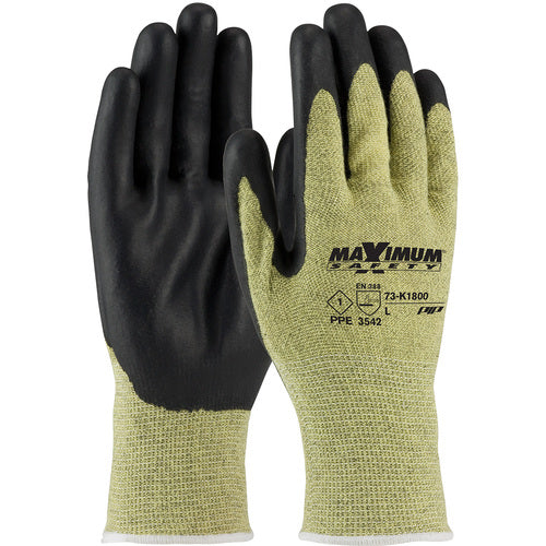 73-K1800/L Task Specific Gloves - Maximum Safety - AR/FR Aramid Shell - Black Nitrile Grip - PPE Level 1 - A4 - Exact Tooling