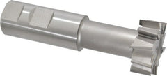 Made in USA - 1-15/32" Cut Diam, 5/8" Cut Width, 25/32" Neck Diam, 1" Shank Diam, 4-7/16" OAL, High Speed Steel T-Slot Cutter - Uncoated, 3/4" Bolt, 2-15/16" Shank Length, Staggered Teeth, 10 Teeth, Weldon Flat - Exact Tooling