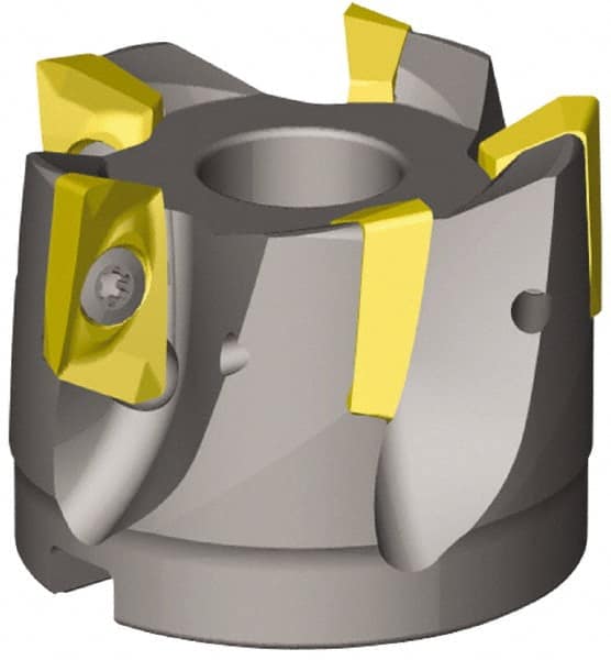Kennametal - 12 Inserts, 8" Cut Diam, 2-1/2" Arbor Diam, 0.71" Max Depth of Cut, Indexable Square-Shoulder Face Mill - 0/90° Lead Angle, 2-1/2" High, EC18.., EP18.. Insert Compatibility, Series Mill 1-18 - Exact Tooling