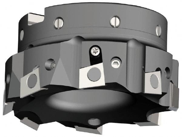 Kennametal - 2 Inserts, 1-1/2" Cut Diam, 1/2" Arbor Diam, 0.394" Max Depth of Cut, Indexable Square-Shoulder Face Mill - 0/90° Lead Angle, 1.57" High, BGHX 15L5... Insert Compatibility, Through Coolant, Series Fix-Perfect - Exact Tooling