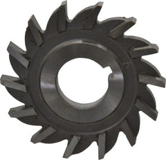 Made in USA - 2" Diam x 3/16" Width of Cut, 14 Teeth, High Speed Steel Side Milling Cutter - Straight Teeth, Uncoated - Exact Tooling