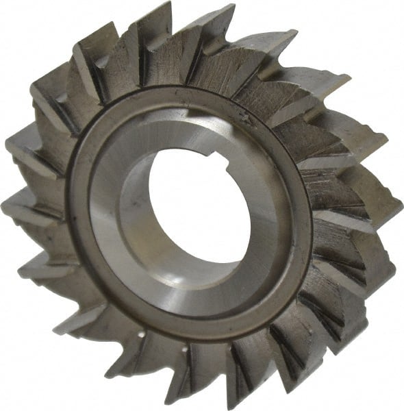 Made in USA - 2-1/2" Diam x 1/2" Width of Cut, 18 Teeth, High Speed Steel Side Milling Cutter - Straight Teeth, Uncoated - Exact Tooling