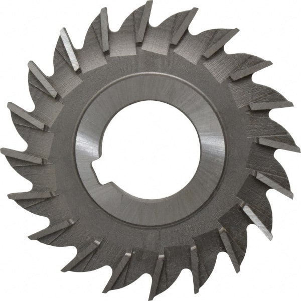 Made in USA - 3" Diam x 1/4" Width of Cut, 20 Teeth, High Speed Steel Side Milling Cutter - Straight Teeth, Uncoated - Exact Tooling