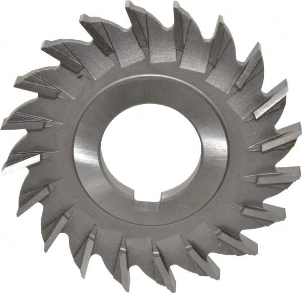 Made in USA - 3" Diam x 9/32" Width of Cut, 20 Teeth, High Speed Steel Side Milling Cutter - Straight Teeth, Uncoated - Exact Tooling