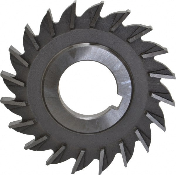 Made in USA - 3" Diam x 5/16" Width of Cut, 20 Teeth, High Speed Steel Side Milling Cutter - Straight Teeth, Uncoated - Exact Tooling