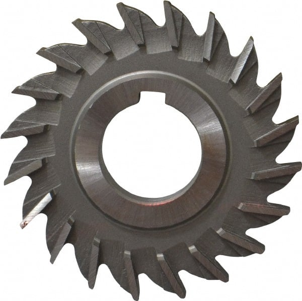 Made in USA - 3" Diam x 3/8" Width of Cut, 20 Teeth, High Speed Steel Side Milling Cutter - Straight Teeth, Uncoated - Exact Tooling