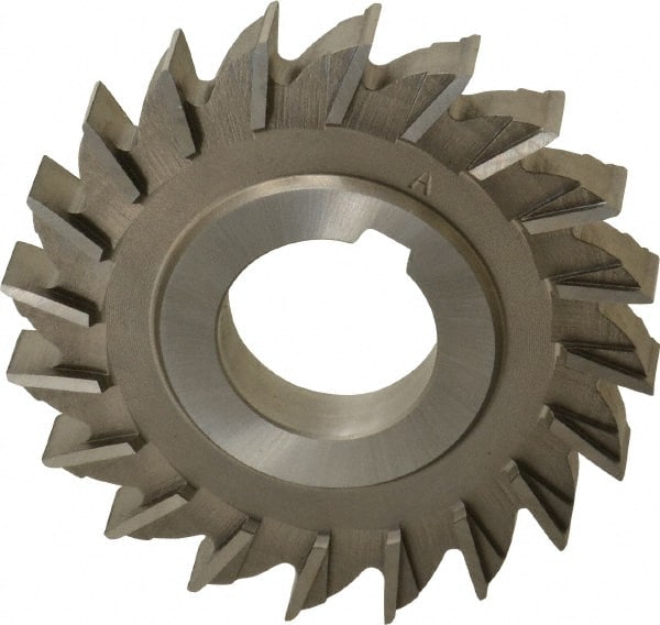 Made in USA - 3" Diam x 7/16" Width of Cut, 20 Teeth, High Speed Steel Side Milling Cutter - Straight Teeth, Uncoated - Exact Tooling