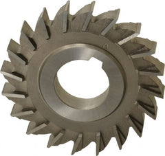Made in USA - 3" Diam x 7/16" Width of Cut, 20 Teeth, High Speed Steel Side Milling Cutter - Straight Teeth, Uncoated - Exact Tooling