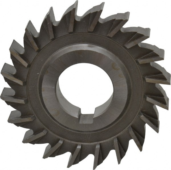 Made in USA - 3" Diam x 1/2" Width of Cut, 20 Teeth, High Speed Steel Side Milling Cutter - Straight Teeth, Uncoated - Exact Tooling