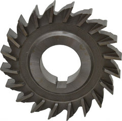 Made in USA - 3" Diam x 1/2" Width of Cut, 20 Teeth, High Speed Steel Side Milling Cutter - Straight Teeth, Uncoated - Exact Tooling