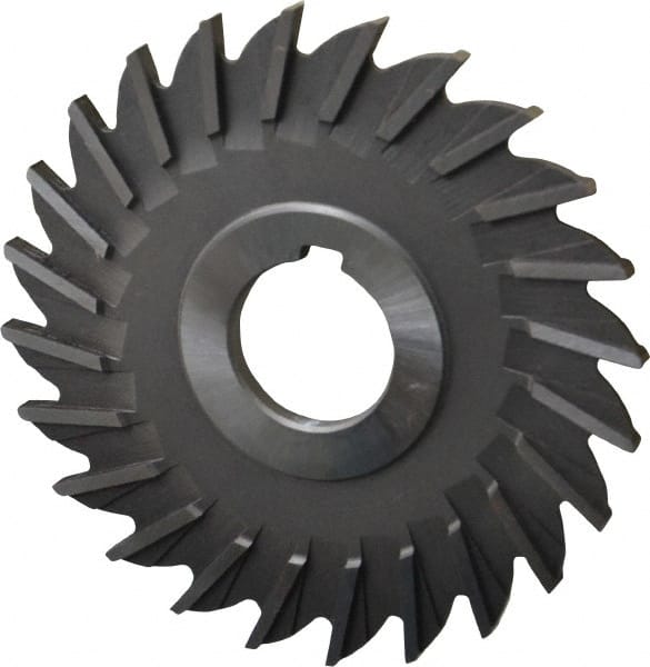 Made in USA - 4" Diam x 3/16" Width of Cut, 24 Teeth, High Speed Steel Side Milling Cutter - Straight Teeth, Uncoated - Exact Tooling