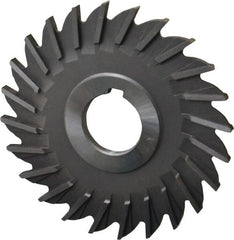 Made in USA - 4" Diam x 3/16" Width of Cut, 24 Teeth, High Speed Steel Side Milling Cutter - Straight Teeth, Uncoated - Exact Tooling