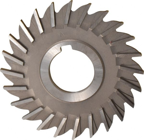 Made in USA - 4" Diam x 3/16" Width of Cut, 24 Teeth, High Speed Steel Side Milling Cutter - Straight Teeth, Uncoated - Exact Tooling
