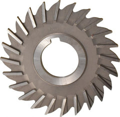 Made in USA - 4" Diam x 3/16" Width of Cut, 24 Teeth, High Speed Steel Side Milling Cutter - Straight Teeth, Uncoated - Exact Tooling
