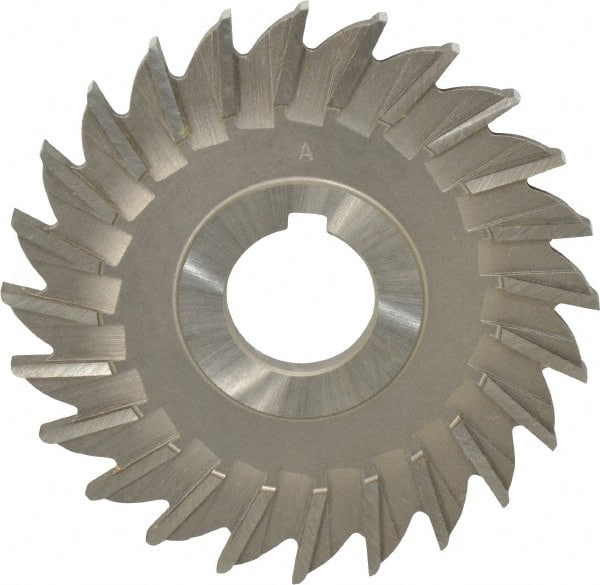 Made in USA - 4" Diam x 1/4" Width of Cut, 24 Teeth, High Speed Steel Side Milling Cutter - Straight Teeth, Uncoated - Exact Tooling