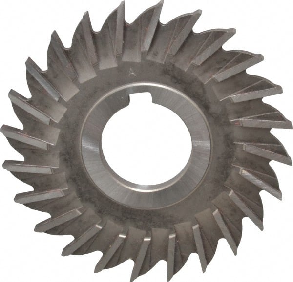 Made in USA - 4" Diam x 1/4" Width of Cut, 24 Teeth, High Speed Steel Side Milling Cutter - Straight Teeth, Uncoated - Exact Tooling