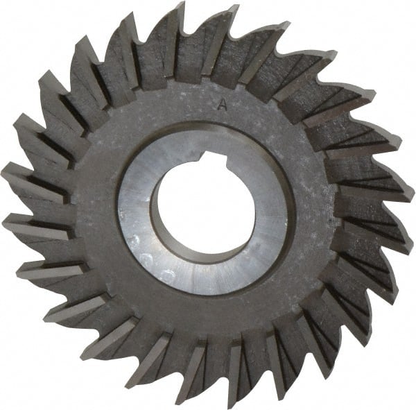 Made in USA - 4" Diam x 5/16" Width of Cut, 24 Teeth, High Speed Steel Side Milling Cutter - Straight Teeth, Uncoated - Exact Tooling