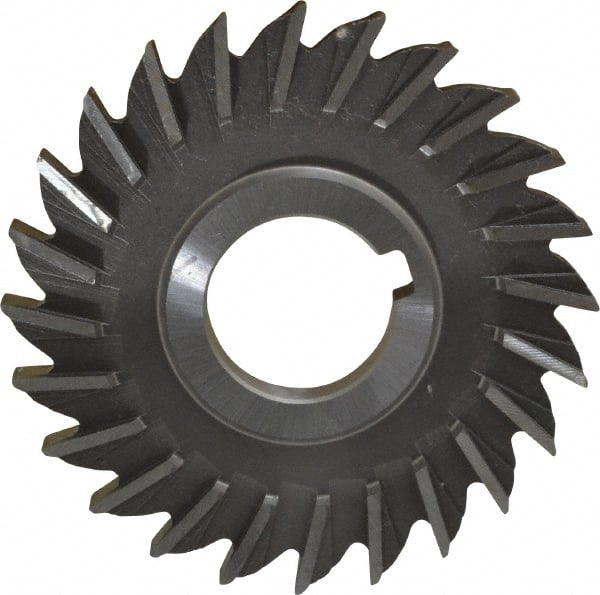 Made in USA - 4" Diam x 3/8" Width of Cut, 24 Teeth, High Speed Steel Side Milling Cutter - Straight Teeth, Uncoated - Exact Tooling