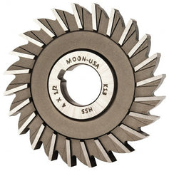 Made in USA - 4" Diam x 1/2" Width of Cut, 24 Teeth, High Speed Steel Side Milling Cutter - Straight Teeth, Uncoated - Exact Tooling