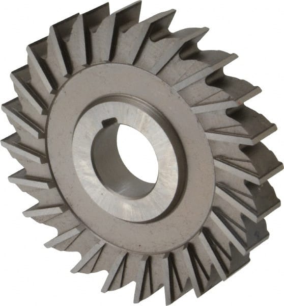 Made in USA - 4" Diam x 5/8" Width of Cut, 24 Teeth, High Speed Steel Side Milling Cutter - Straight Teeth, Uncoated - Exact Tooling