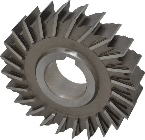 Made in USA - 4" Diam x 7/8" Width of Cut, 24 Teeth, High Speed Steel Side Milling Cutter - Straight Teeth, Uncoated - Exact Tooling