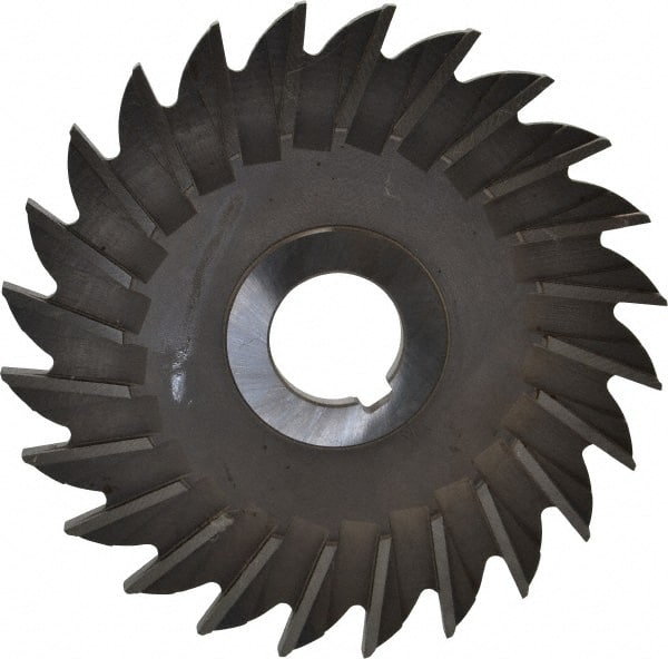 Made in USA - 5" Diam x 1/4" Width of Cut, 24 Teeth, High Speed Steel Side Milling Cutter - Straight Teeth, Uncoated - Exact Tooling
