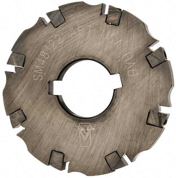 APT - Arbor Hole Connection, 3/8" Cutting Width, 1-1/16" Depth of Cut, 4" Cutter Diam, 1-1/4" Hole Diam, 8 Tooth Indexable Slotting Cutter - SM48 Toolholder, CTA 2 Insert, Neutral Cutting Direction - Exact Tooling