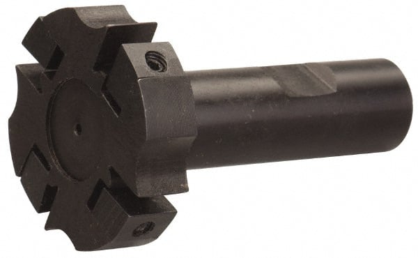 APT - Shank Connection, 0.982" Cutting Width, 15/16" Depth of Cut, 3" Cutter Diam, 4 Tooth Indexable Slotting Cutter - 1" Shank Diam, SM34 Toolholder, CTA 8 Insert, Right Hand Cutting Direction - Exact Tooling