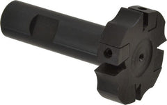 APT - Shank Connection, 0.485" Cutting Width, 9/16" Depth of Cut, 2" Cutter Diam, 4 Tooth Indexable Slotting Cutter - 3/4" Shank Diam, SM24 Toolholder, CTA 4 Insert, Right Hand Cutting Direction - Exact Tooling