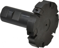 APT - Shank Connection, 3/8" Cutting Width, 15/16" Depth of Cut, 3" Cutter Diam, 6 Tooth Indexable Slotting Cutter - 1" Shank Diam, SM36 Toolholder, CTA 2 Insert, Right Hand Cutting Direction - Exact Tooling