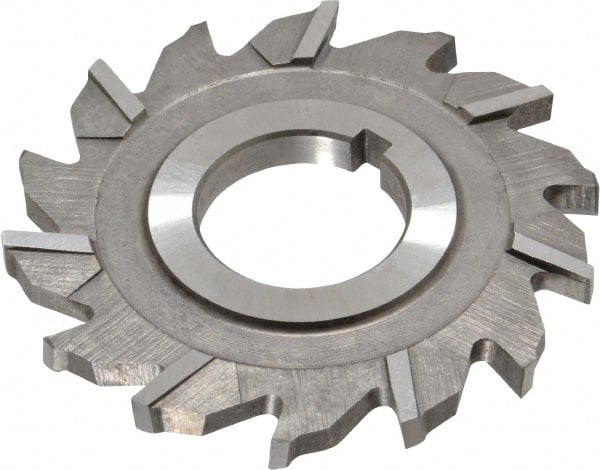 Made in USA - 2-1/8" Diam x 3/16" Width of Cut, 14 Teeth, High Speed Steel Side Milling Cutter - Staggered Teeth, Uncoated - Exact Tooling