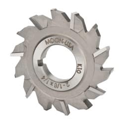 Made in USA - 2-1/8" Diam x 1/4" Width of Cut, 14 Teeth, High Speed Steel Side Milling Cutter - Staggered Teeth, Uncoated - Exact Tooling