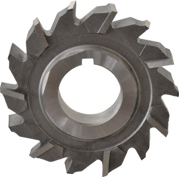 Made in USA - 2-1/8" Diam x 3/8" Width of Cut, 14 Teeth, High Speed Steel Side Milling Cutter - Staggered Teeth, Uncoated - Exact Tooling