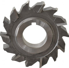 Made in USA - 2-1/8" Diam x 3/8" Width of Cut, 14 Teeth, High Speed Steel Side Milling Cutter - Staggered Teeth, Uncoated - Exact Tooling