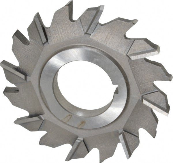 Made in USA - 2-1/2" Diam x 1/4" Width of Cut, 16 Teeth, High Speed Steel Side Milling Cutter - Staggered Teeth, Uncoated - Exact Tooling