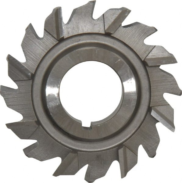 Made in USA - 2-1/2" Diam x 1/2" Width of Cut, 16 Teeth, High Speed Steel Side Milling Cutter - Staggered Teeth, Uncoated - Exact Tooling