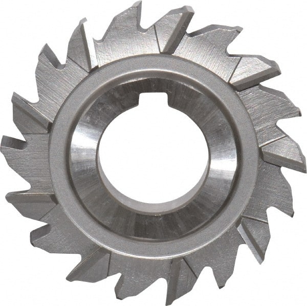 Made in USA - 2-3/4" Diam x 3/8" Width of Cut, 18 Teeth, High Speed Steel Side Milling Cutter - Staggered Teeth, Uncoated - Exact Tooling